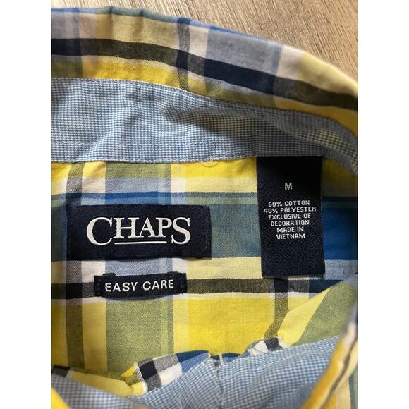 Chaps Shirt Mens Medium Easy Care Casual Button Down Short Sleeve Lot of 2 - Picture 10 of 11